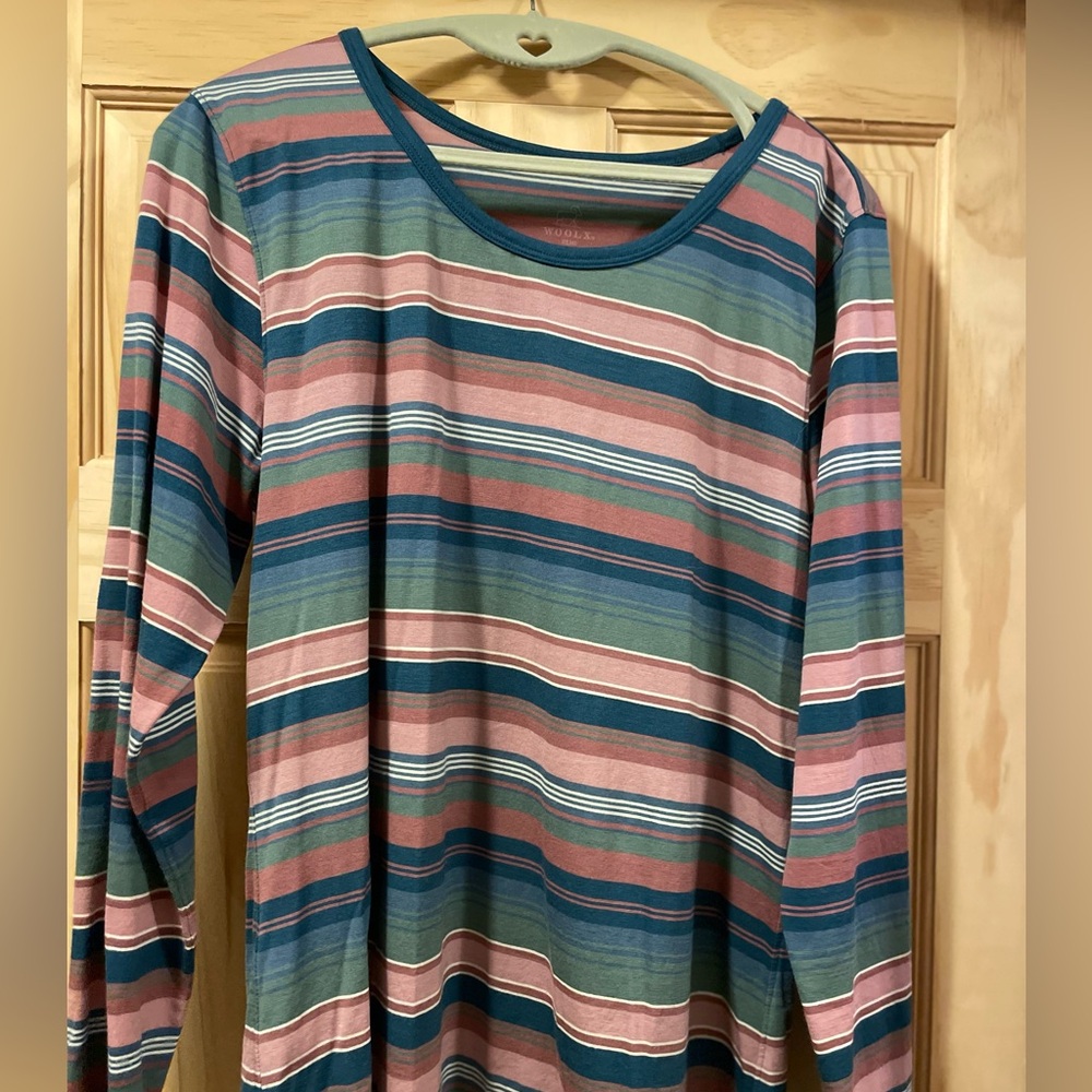 Wool X size L Adirondack Stripe Remi long sleeved merino blend tunic